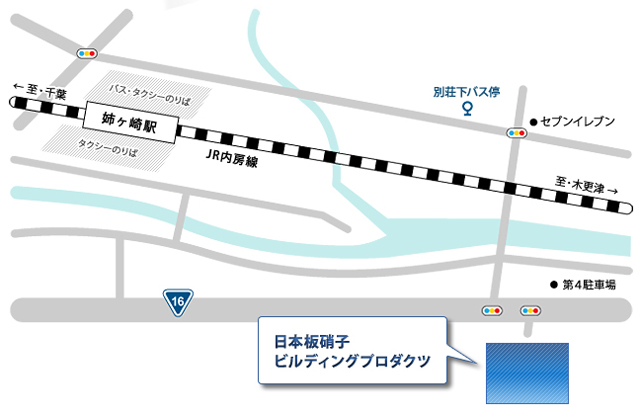 日本板硝子ビルディングプロダクツ本社周辺地図